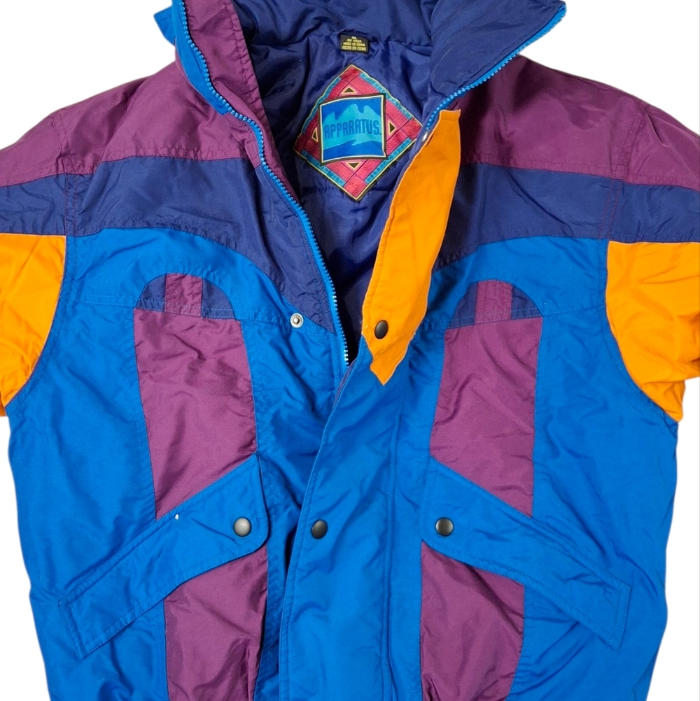 80s Vintage Ski Jacket Colorful Color Block Appartus Vintage Jacket